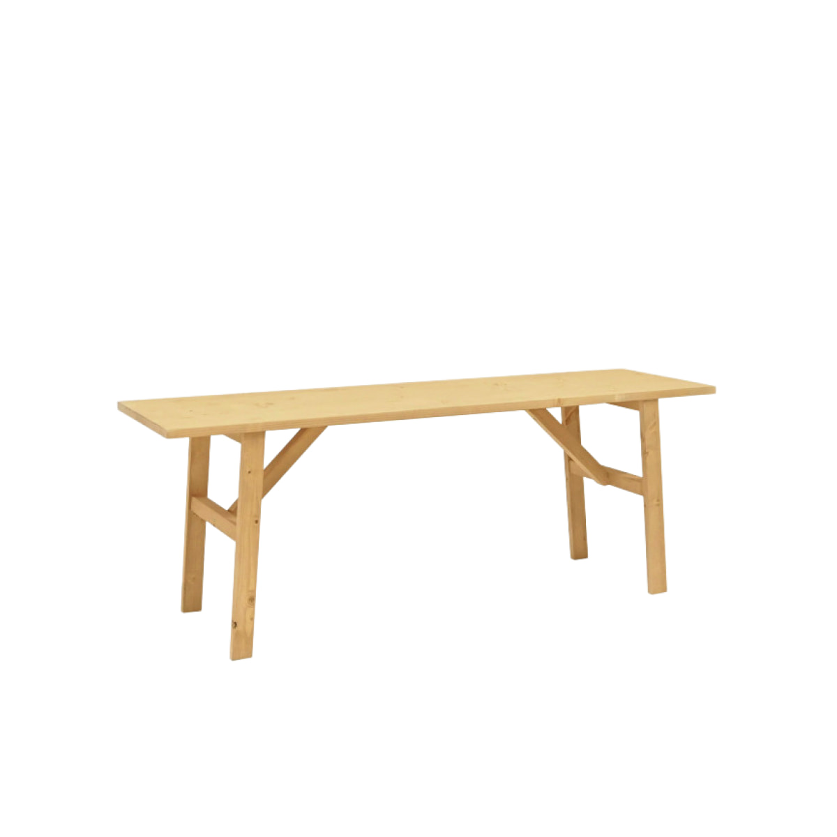 Banqueta de madera maciza en tono olivo de 120x45cm Alto: 45 Largo: 120 Ancho: 35