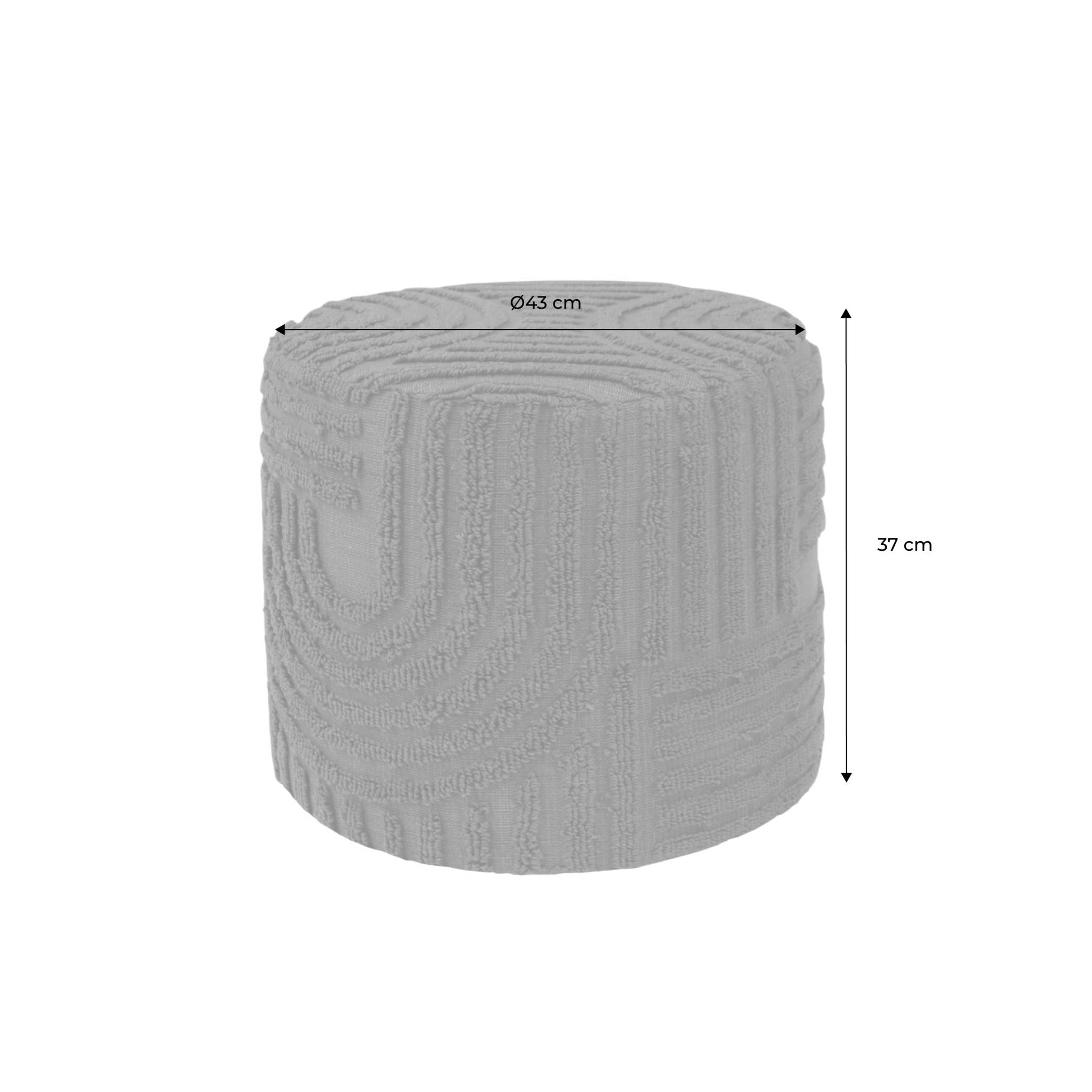 Pouf rond bouclette tuftée NUBA