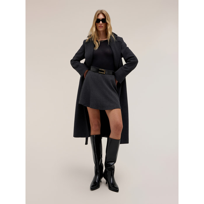 Motivi - Cappotto cinturato misto cashmere The Tailoring lab - Grigio