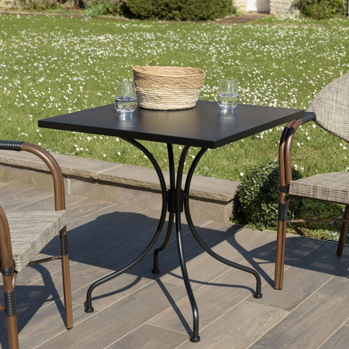 VIANNEY - Table de jardin carrée 2 personnes 70x70cm