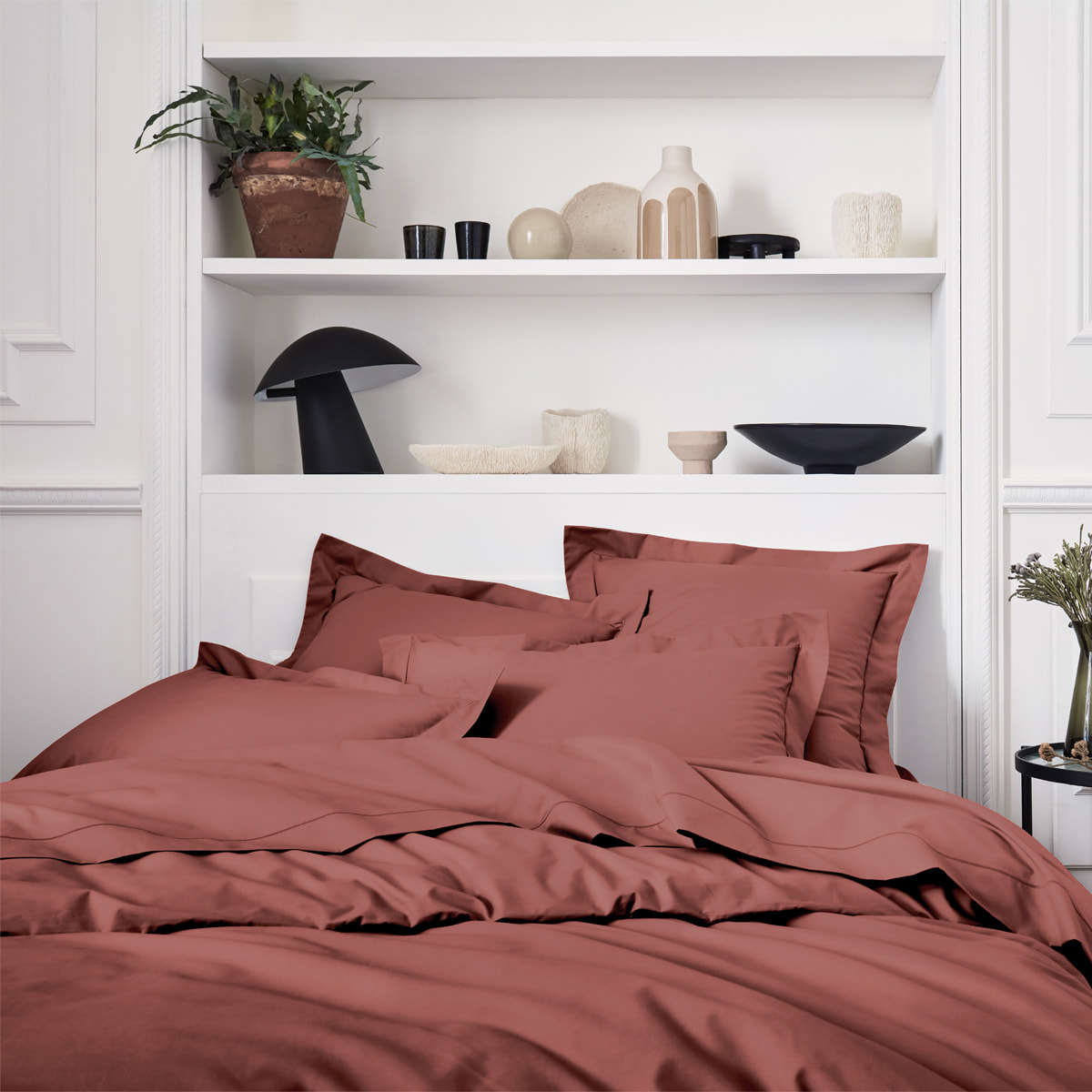 Housse de couette unie en percale de coton, PREMIÈRE, Rose