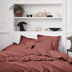 Housse de couette unie en percale de coton, PREMIÈRE, Rose