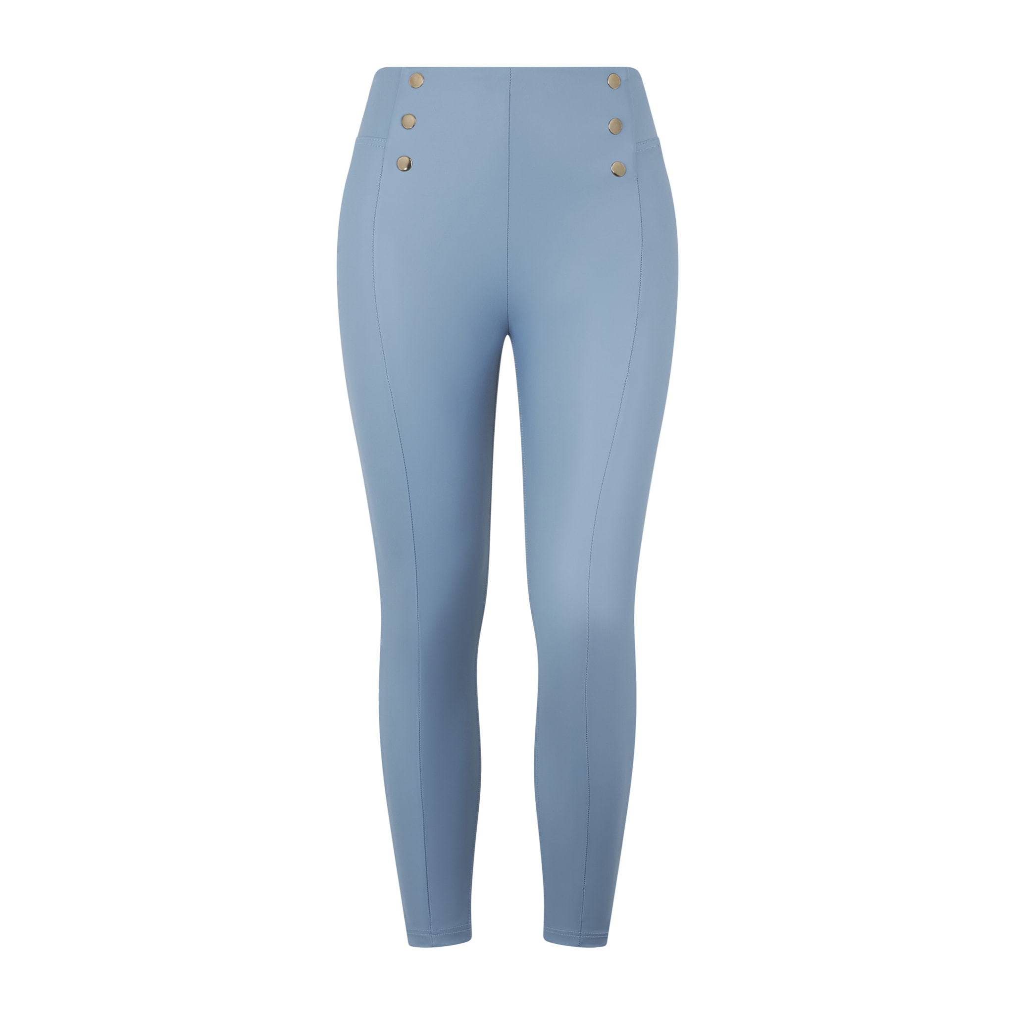 Pantaloni WR.UP 7/8 similpelle vita alta con bottoni deco