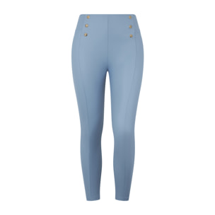 Pantaloni WR.UP 7/8 similpelle vita alta con bottoni deco