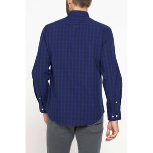 CAMICIA FANTASIA TINTO FILO CON COLLO BUTTON-DOWN