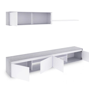 Salón Arlet Blanco Artik (Blanco Mate) - Gris Cemento