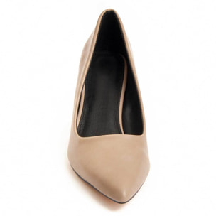 Zapato De Tacón - Beige - Altura: 6 Cm