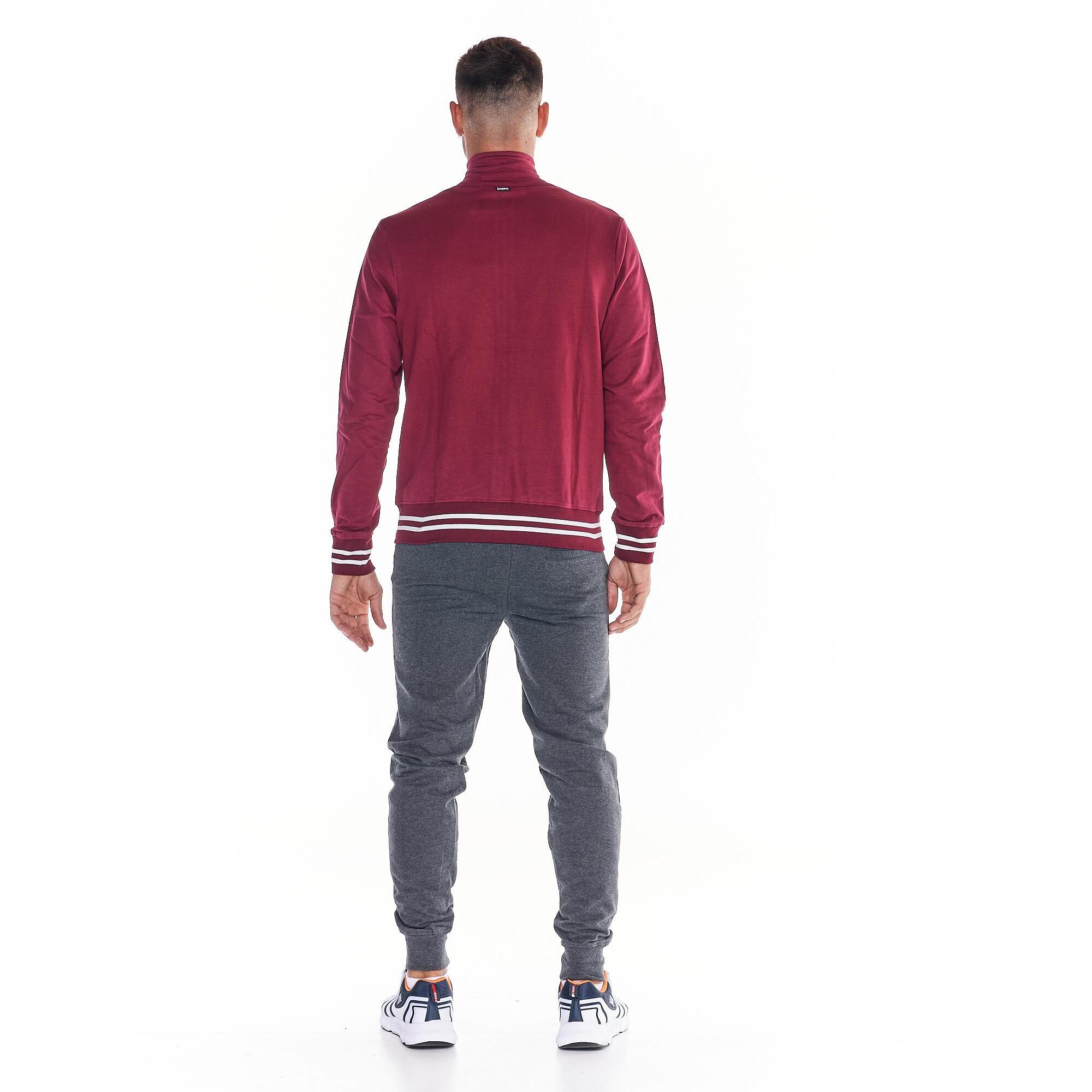 Chándal universitario con cremallera completa y cuello alto para hombre
