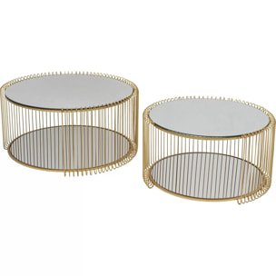 Tables basses Wire Double laiton set de 2 Kare Design