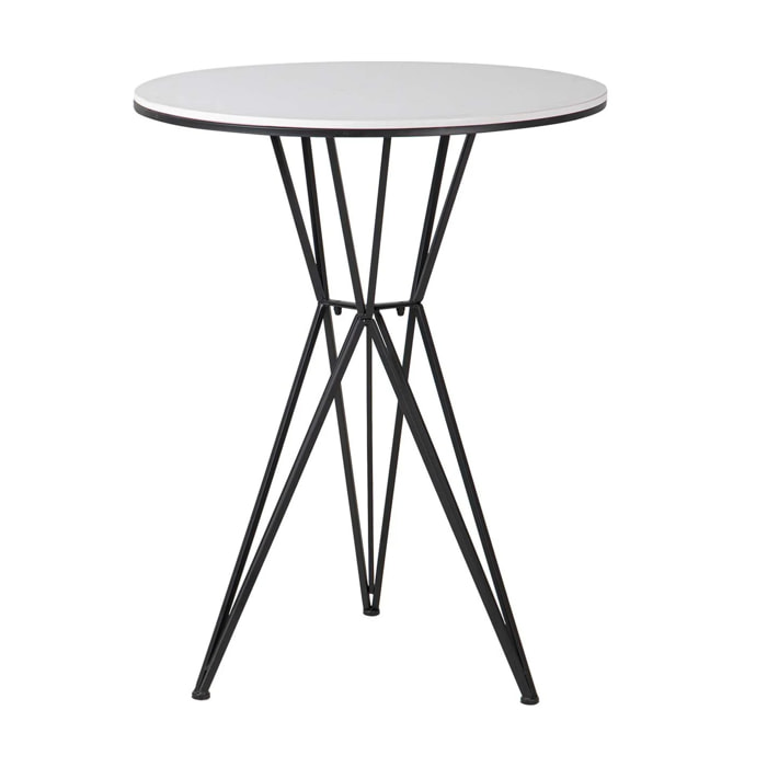 Mesa Metal Marmol Blanco 70x70x110 Cm