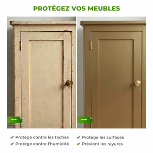 Rouleau adhésif décoratif Vinyle au Mètre - Marron clair - Sticker Lavable Imperméable Mur Cuisine Meubles