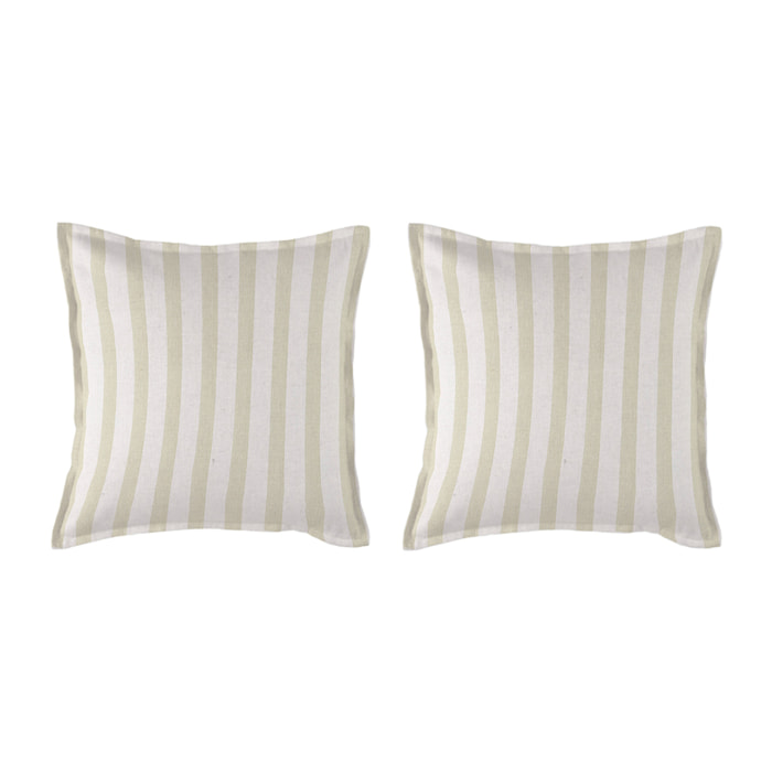 2 taies d'oreiller en 100% percale de coton organic BENGALE sable