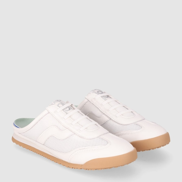 Deportivos de Piel - Blanco - Tacón: 1 cm