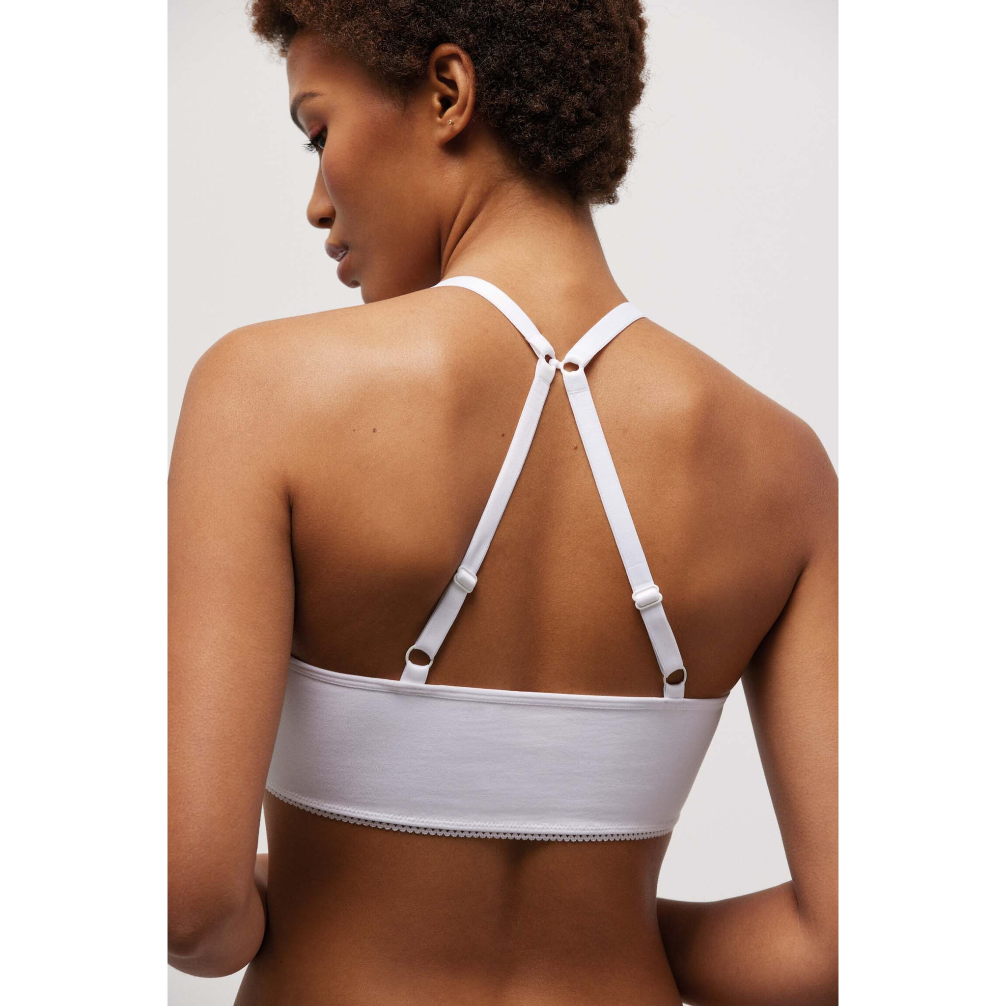 Reggiseno senza ferretto e senza imbottitura in cotone biologico bianco