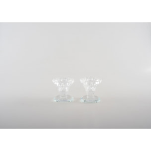 Bougeoir en cristal - lot de 2