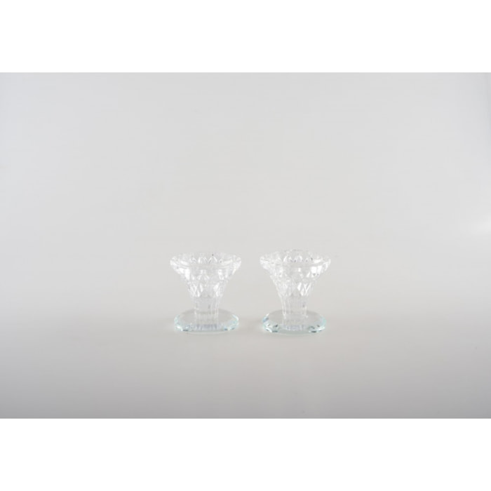 Bougeoir en cristal - lot de 2