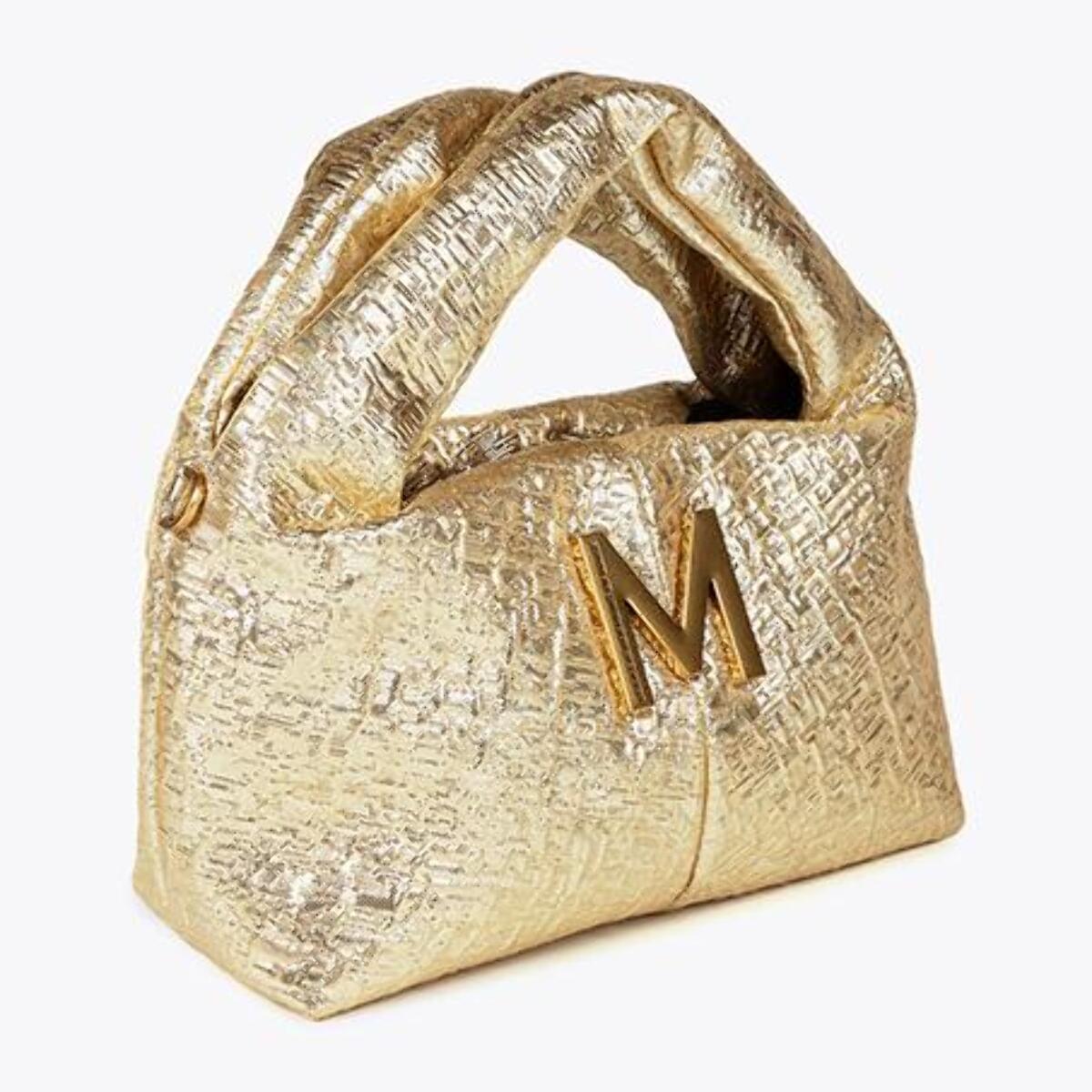 Borsa piccola in tessuto oro, ideale per eventi