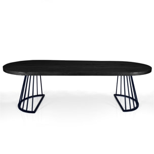 Table à manger ronde extensible Tomasucci FEAR, en MDF finition bois noir, 110 × 110 × 76,5 cm