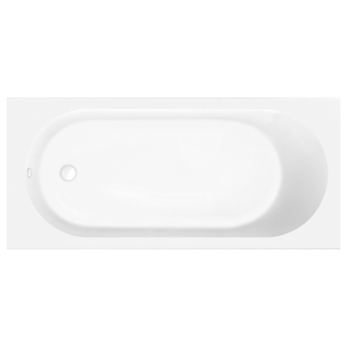 Baignoire droite 160 x 70 O.Novo + Vidage de baignoire WIRQUIN blanc
