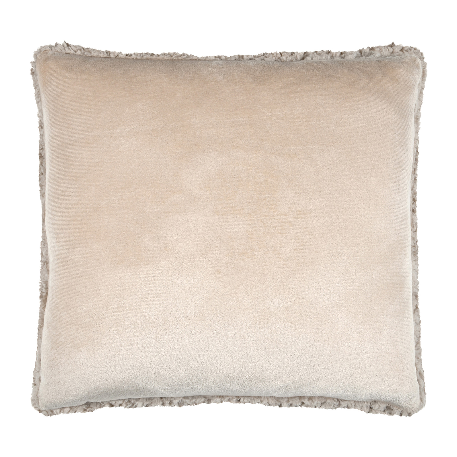 Coussin carré moelleux fausse fourrure - Taupe