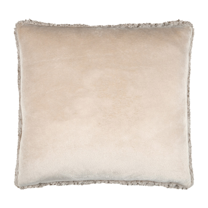 Coussin carré moelleux fausse fourrure - Taupe