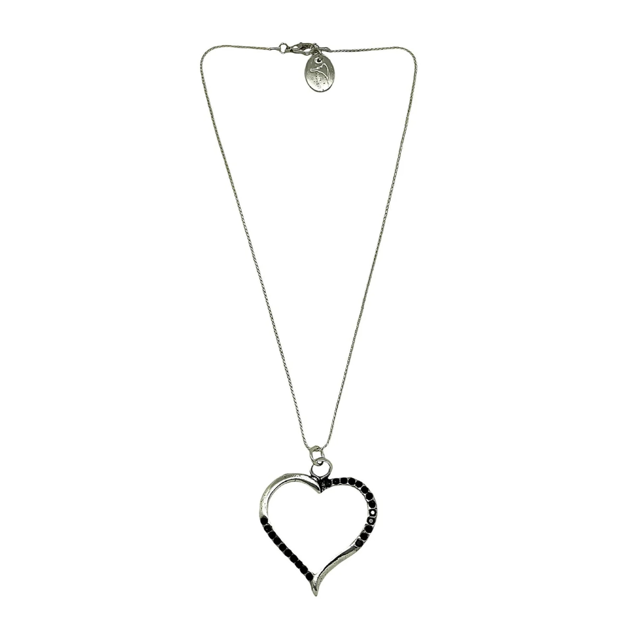 Collar Cuore negro en plata 7-10 micras
