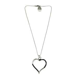 Collar Cuore negro en plata 7-10 micras