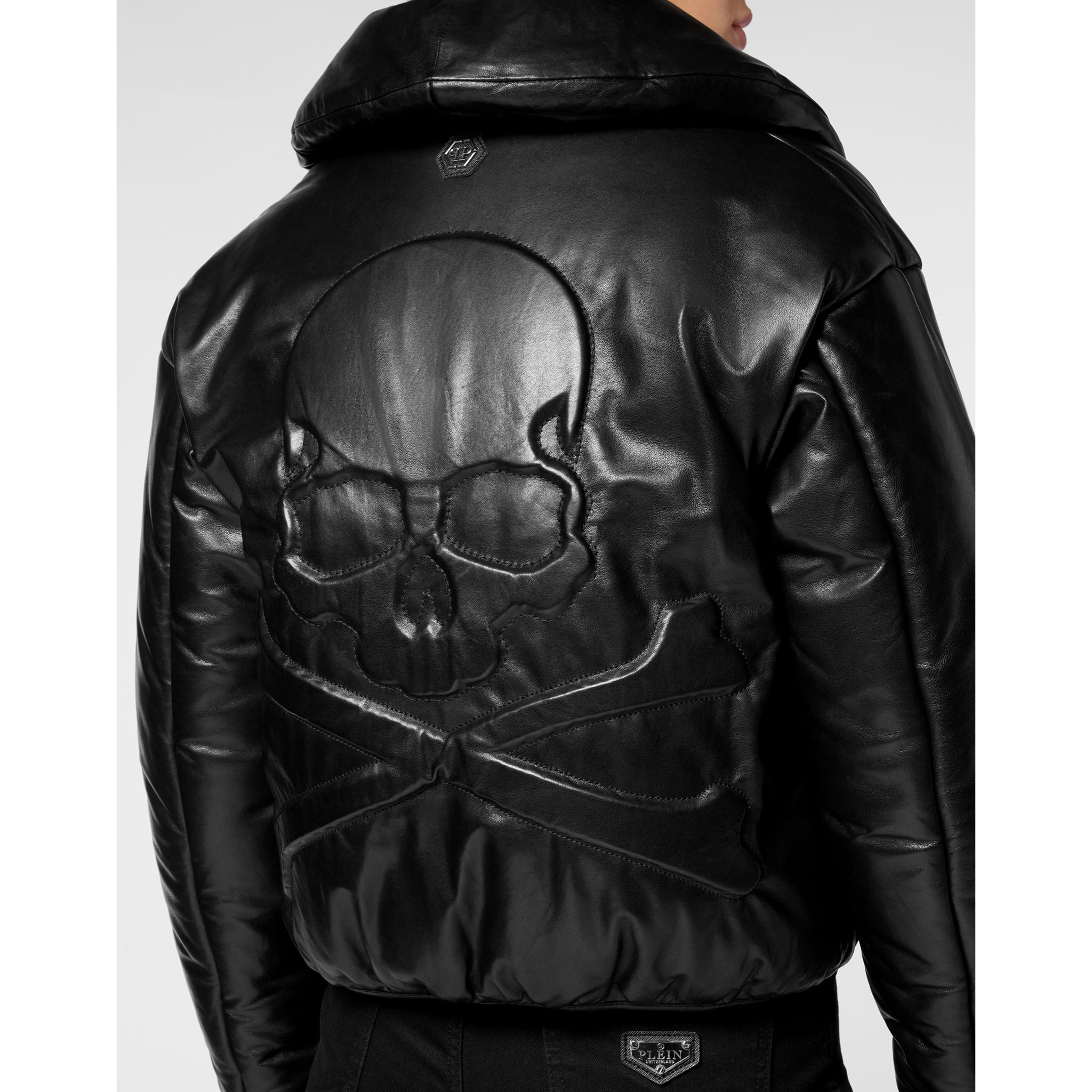 PHILIPP PLEIN Leather Jacket SKULL&BONES