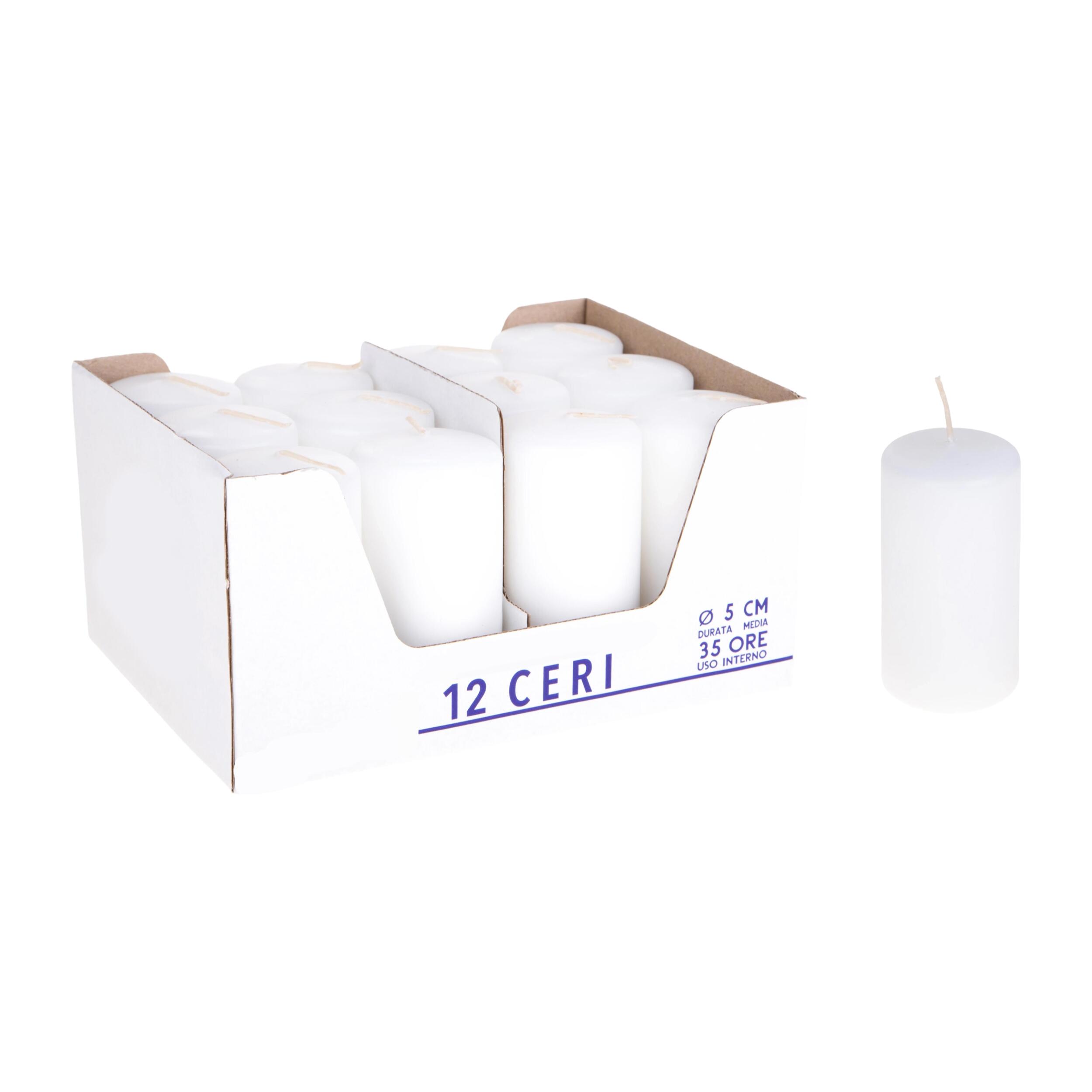 Cero 5 cm D 35 Ore - Pezzi 12 - Colore Bianco - 4x6Hx4cm - Bianchi Dino