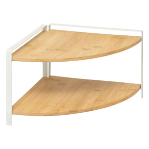 Étagère d'angle "Ordera" 2 niveaux blanc