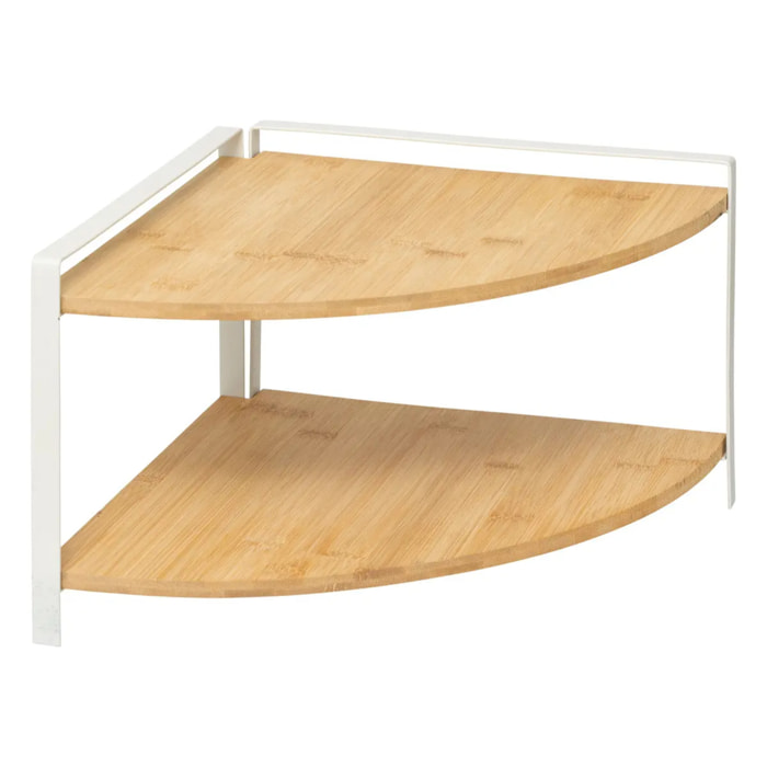 Étagère d'angle "Ordera" 2 niveaux blanc