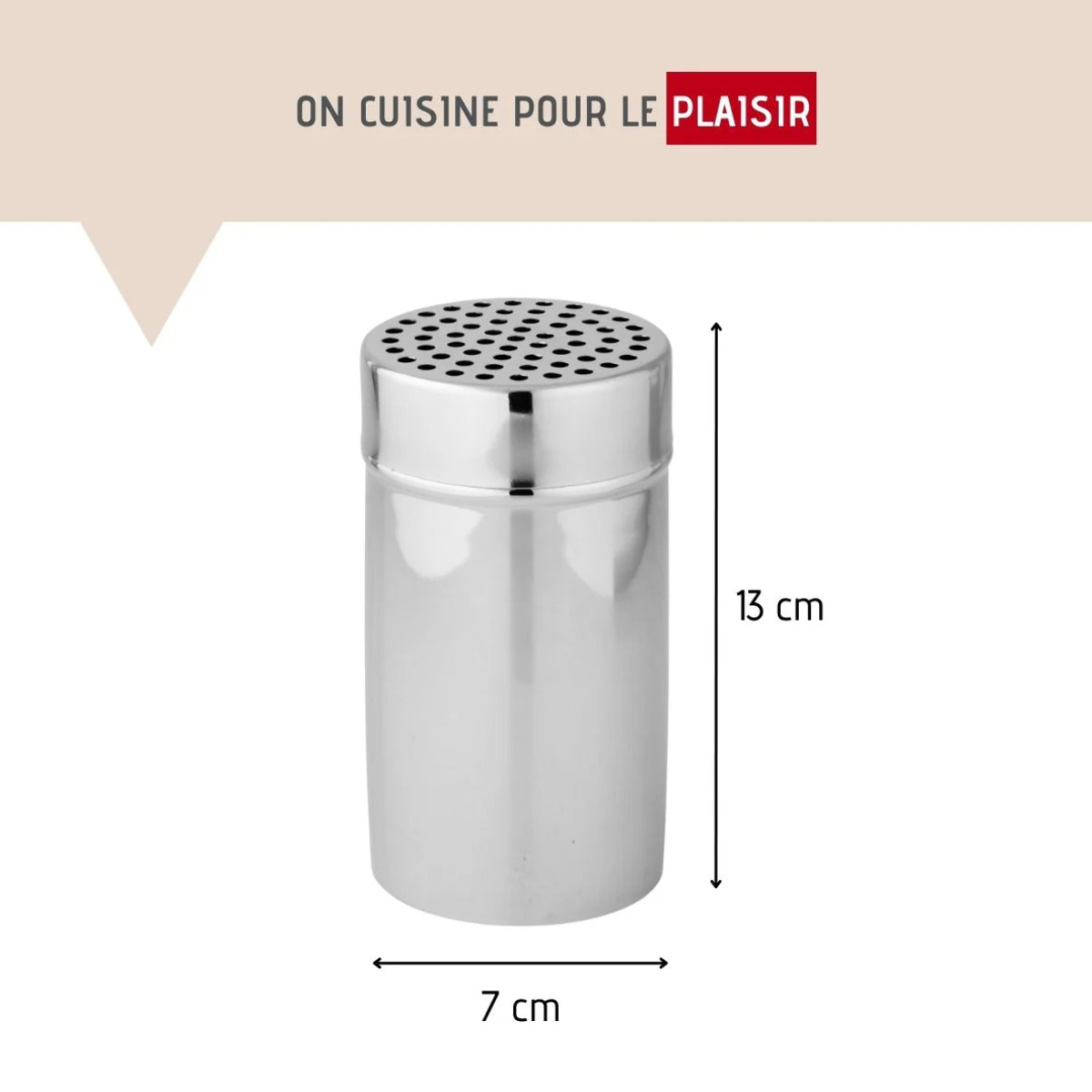 Saupoudreuse à sucre glace et cacao en acier inoxydable avec couvercle 13 cm Fackelmann Divers