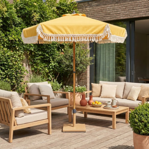Parasol droit acier à franges 2m HOSSEGOR