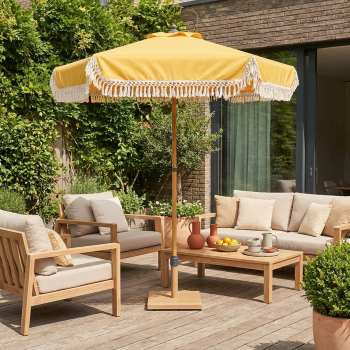 Parasol droit acier à franges 2m HOSSEGOR