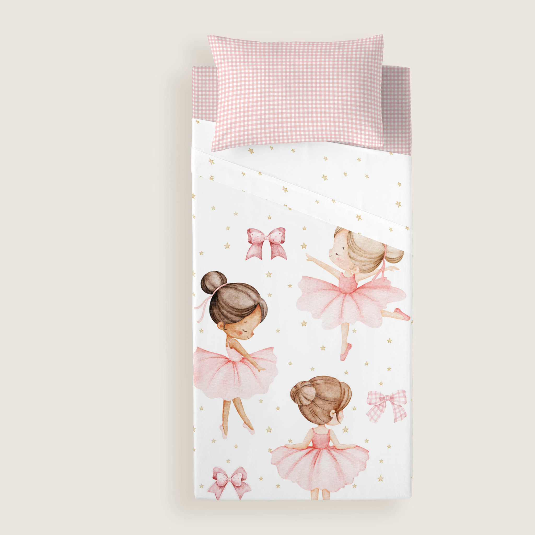 Cool Kids - Juego de Sábanas Estampadas - Infantil - Incluye 1 Funda de Almohada + 1 Sábana Bajera - 100% Algodón - Ballet