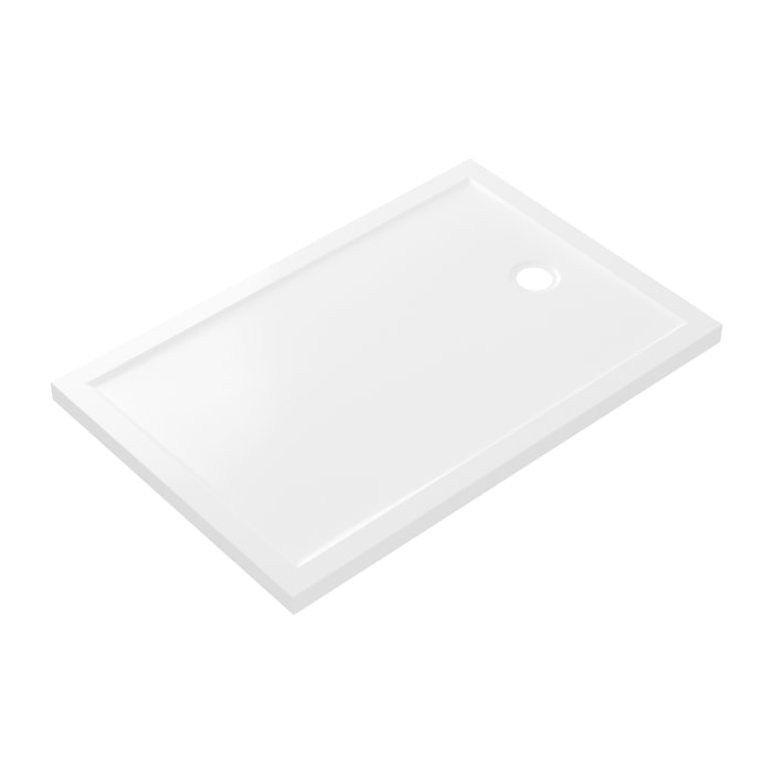 RECEVEUR DE DOUCHE A POSER EXTRA-PLAT EN ACRYLIQUE BLANC RECTANGLE - 120x80 WHITENESS 120