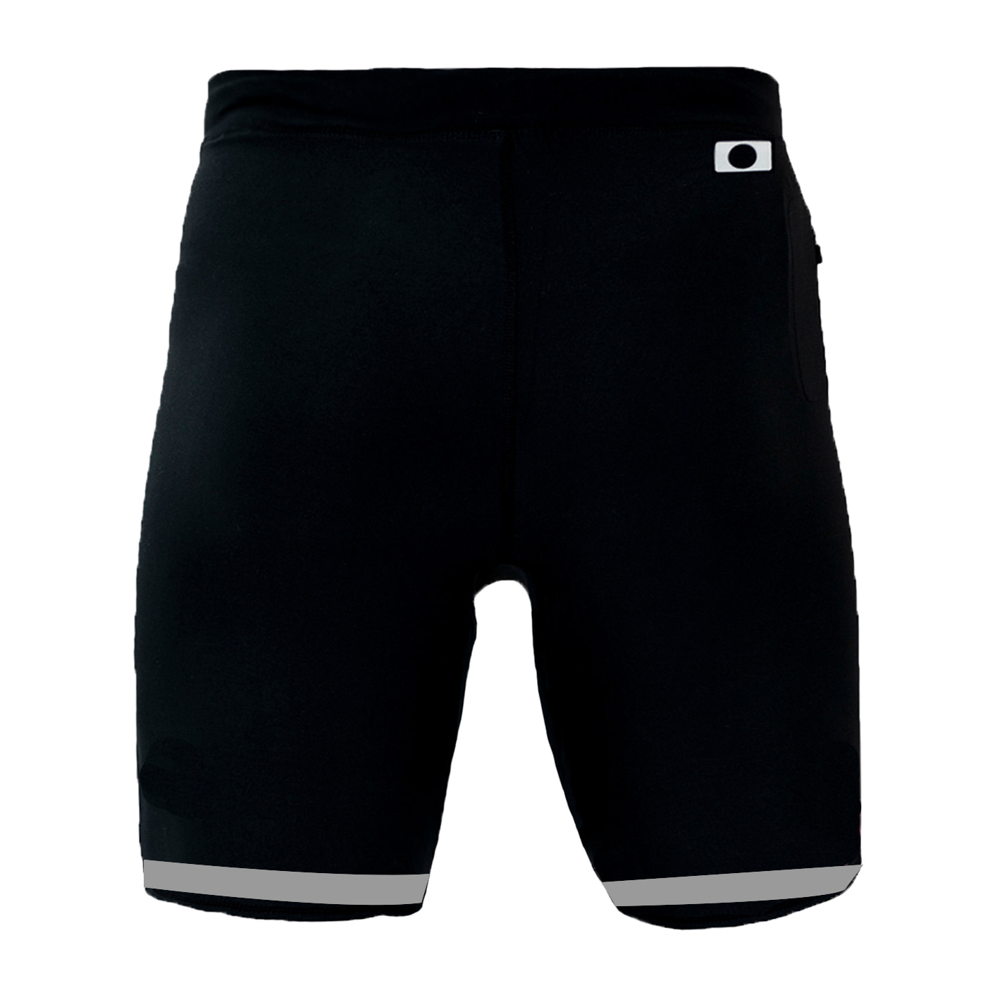 LEGGINGS DE COMPRESIÓN RUNNING PARA MUJER DE LARGO CORTO BLUEBALL EN NEGRO CON LOGO BLANCO Y CUERDAS