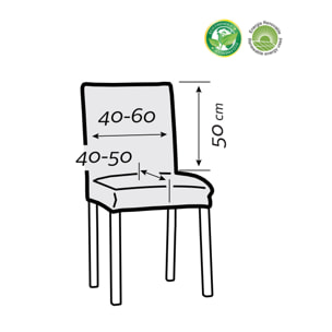 Funda Elástica para silla con RESPALDO pack2 unidades modelo MARCELA