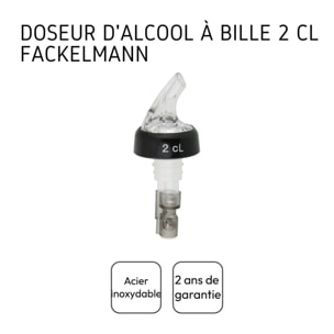 Bec verseur doseur à alcool 2 cl avec bille Fackelmann Bar Concept