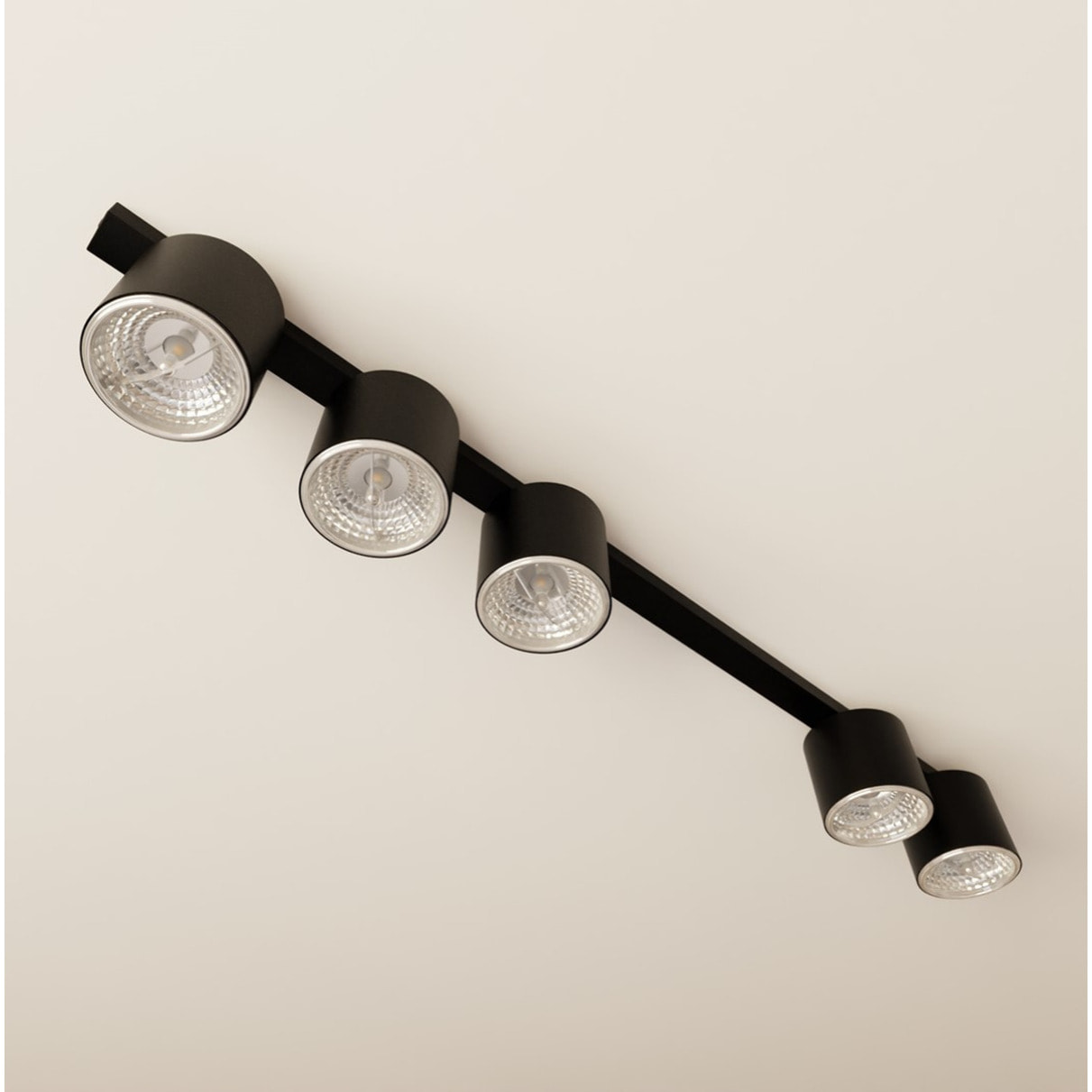 Faretto da soffitto Nano in acciaio nero