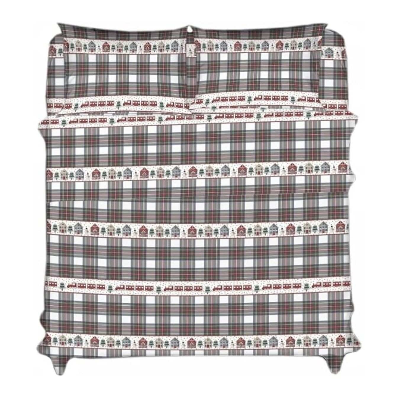 Completo lenzuola in cotone - BEIGE SCOZZESE