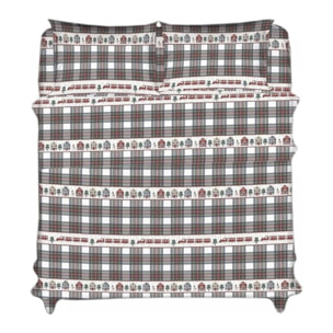 Completo lenzuola in cotone - BEIGE SCOZZESE