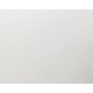 Tavolo CINQUALE in legno, finitura bianco frassinato con gambe in metallo antracite, allungabile 160×90 cm – 240×90 cm