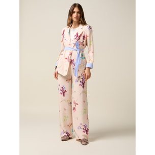 Oltre - Pantalones palazzo estampados - Rosa