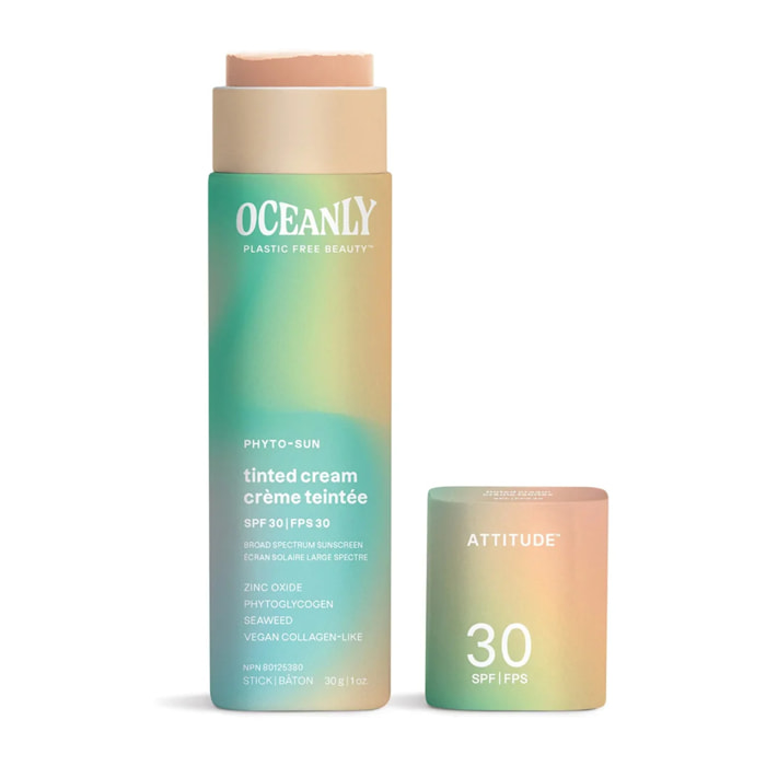 Oceanly - Crema facial con protección solar PHYTO-SUN - Con color SPF 30, Attitude, 30 g