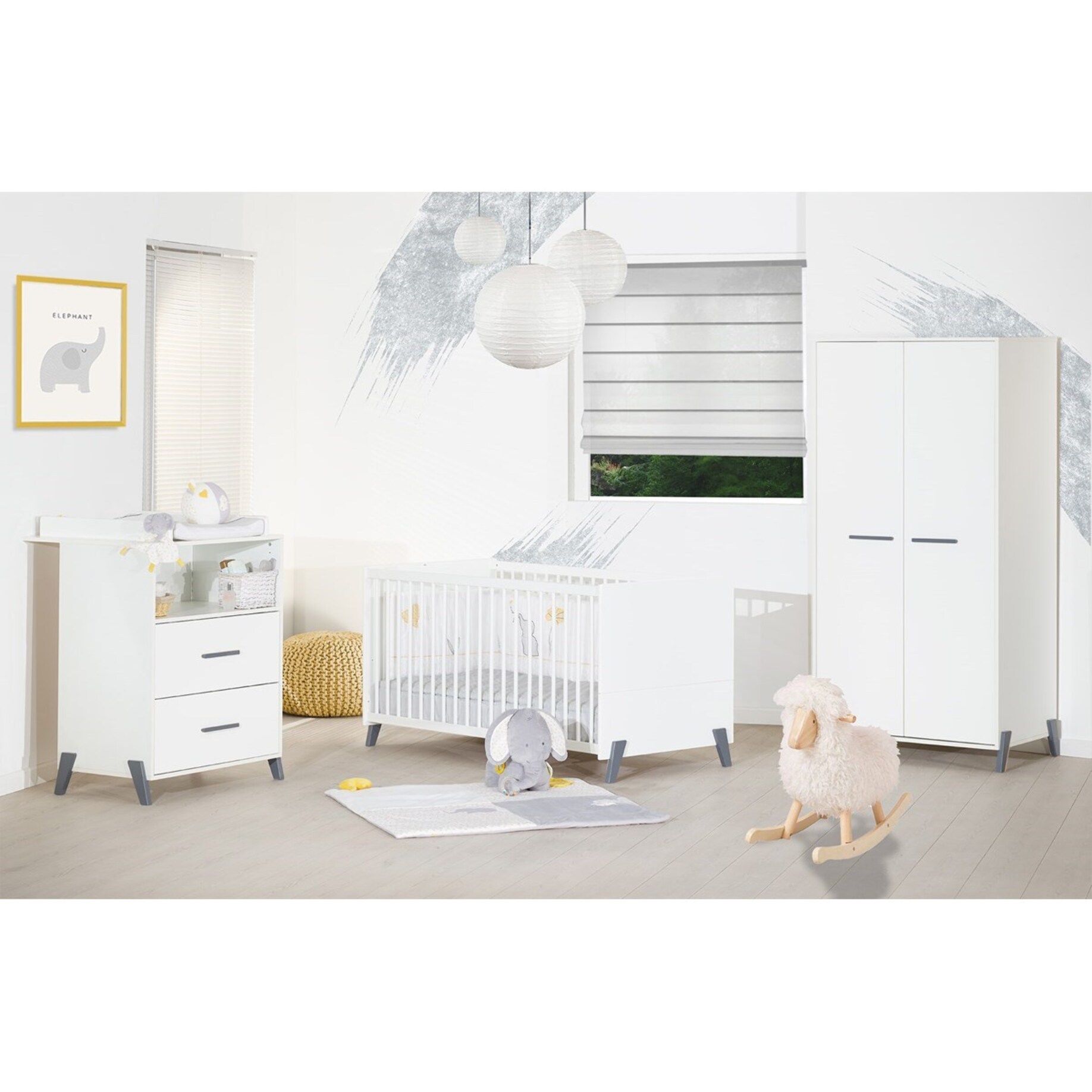 Lit évolutif 140x70 - Little Big Bed sur pieds en bois blanc