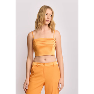 Kocca - Top a fascia strutturato Donna, Tinta unita, Scollo dritto