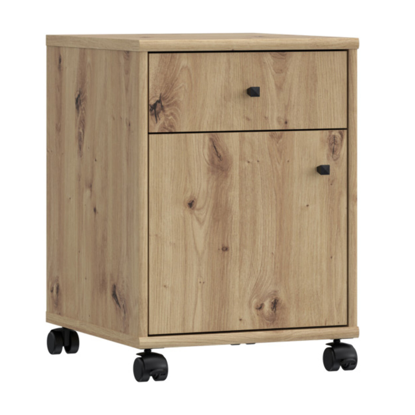 Caisson H. 54 cm avec roulettes et décor chêne artisan - MIA