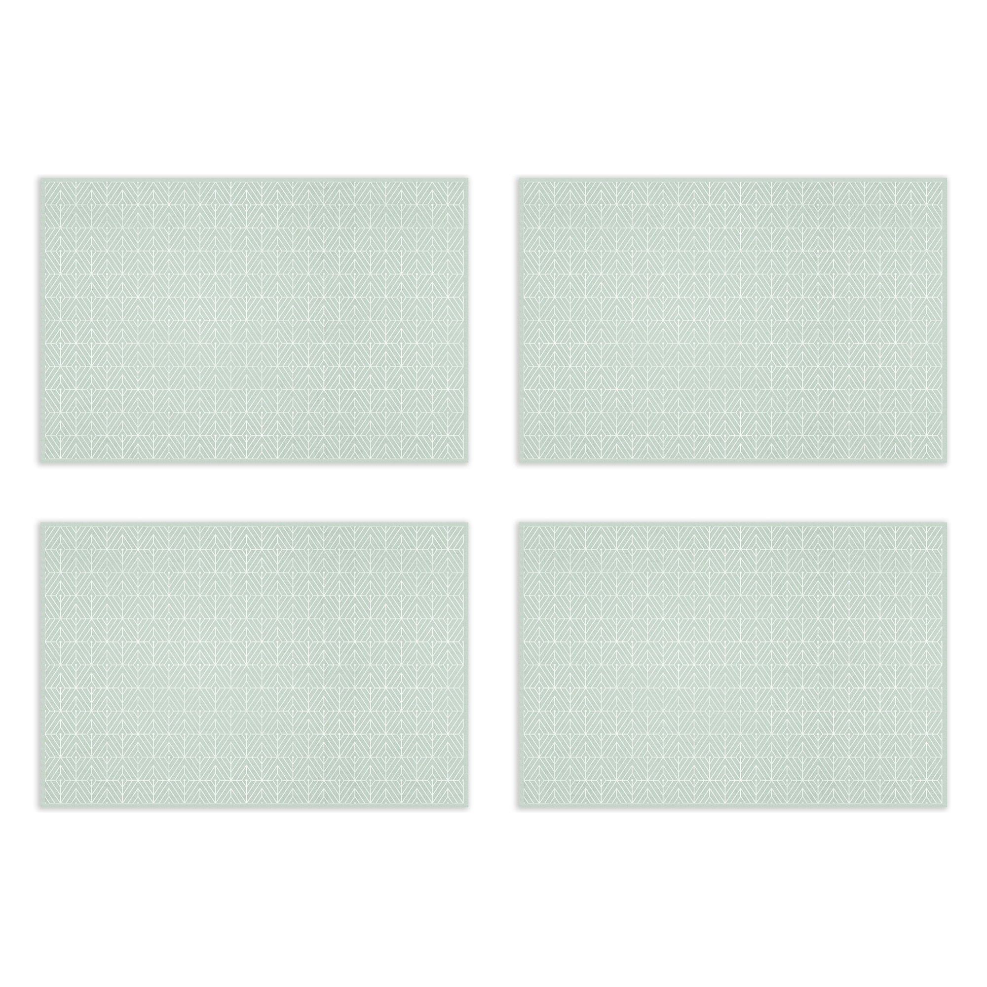 VINILIKO, set de 4 individuales de mesa Geometría green lily 4u-30x45 cm