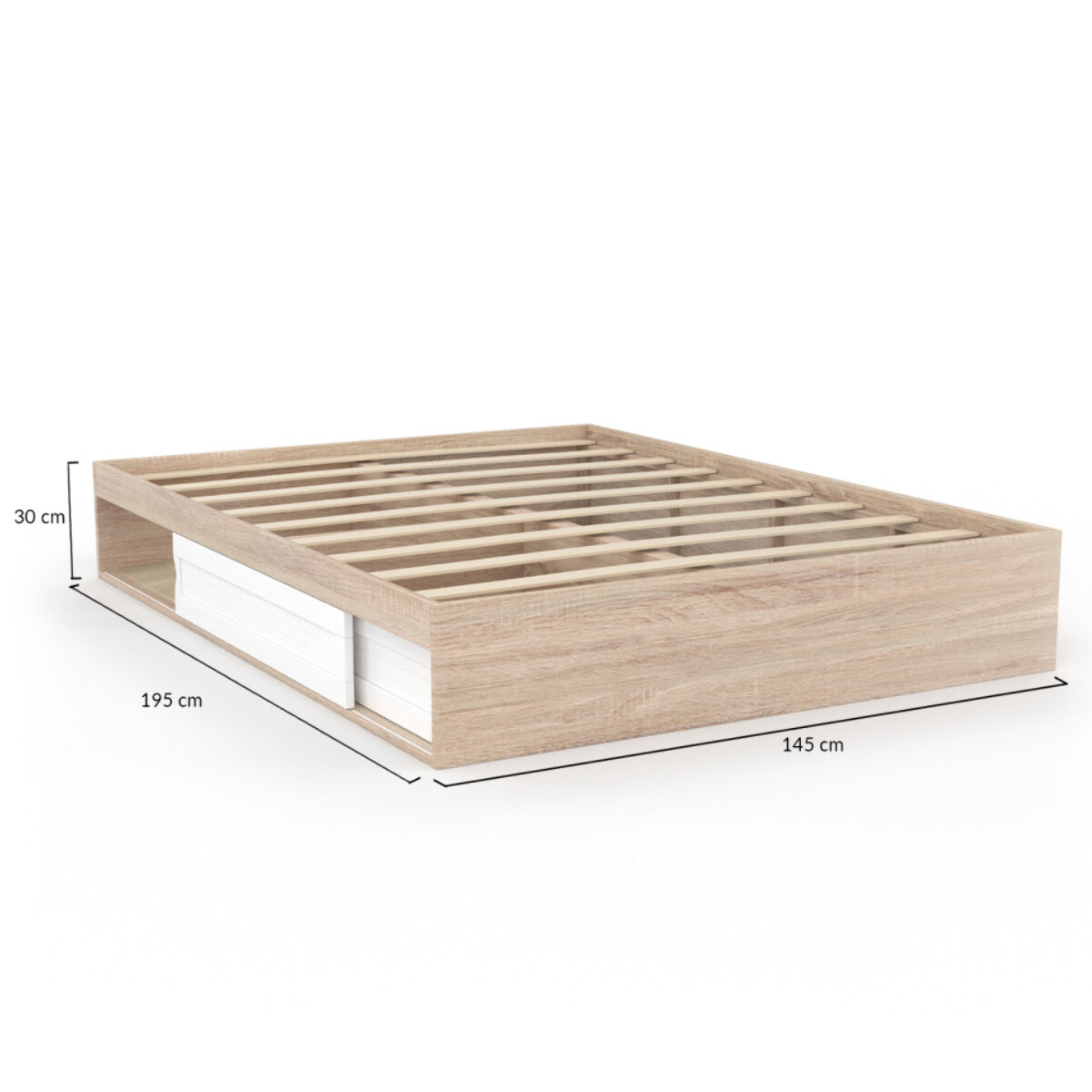 Cadre de lit Orem - Bois - Blanc